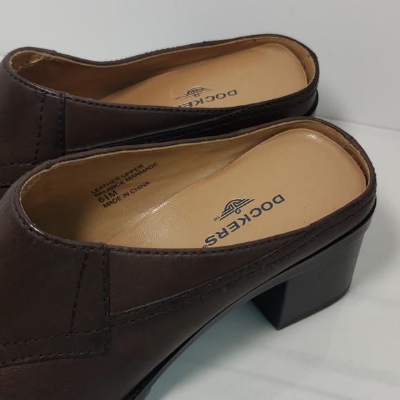 Dockers Square Toe Chunky Heel Mules Slides 6.5 - Picture 7 of 16